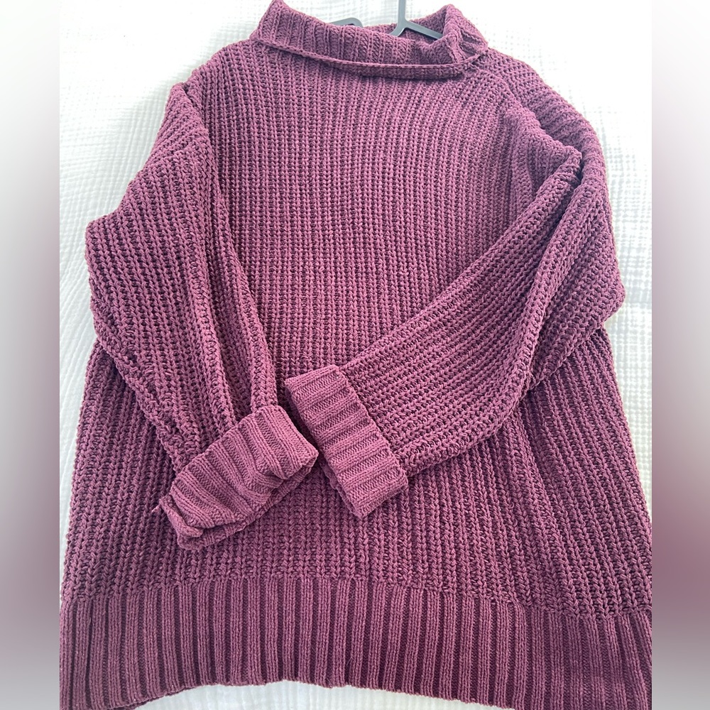 Purple/plum oversized small aerie sweater with high neck!